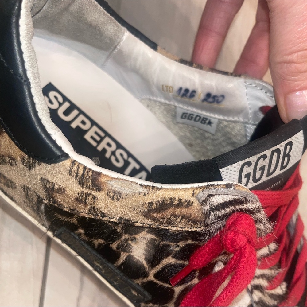 Golden Goose Animalier leopard zebra animal fur shoes 38 7 8 - Picture 11 of 13